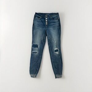 Maurices High Rise Super Skinny Jeans Distressed Denim - 14 X-Long